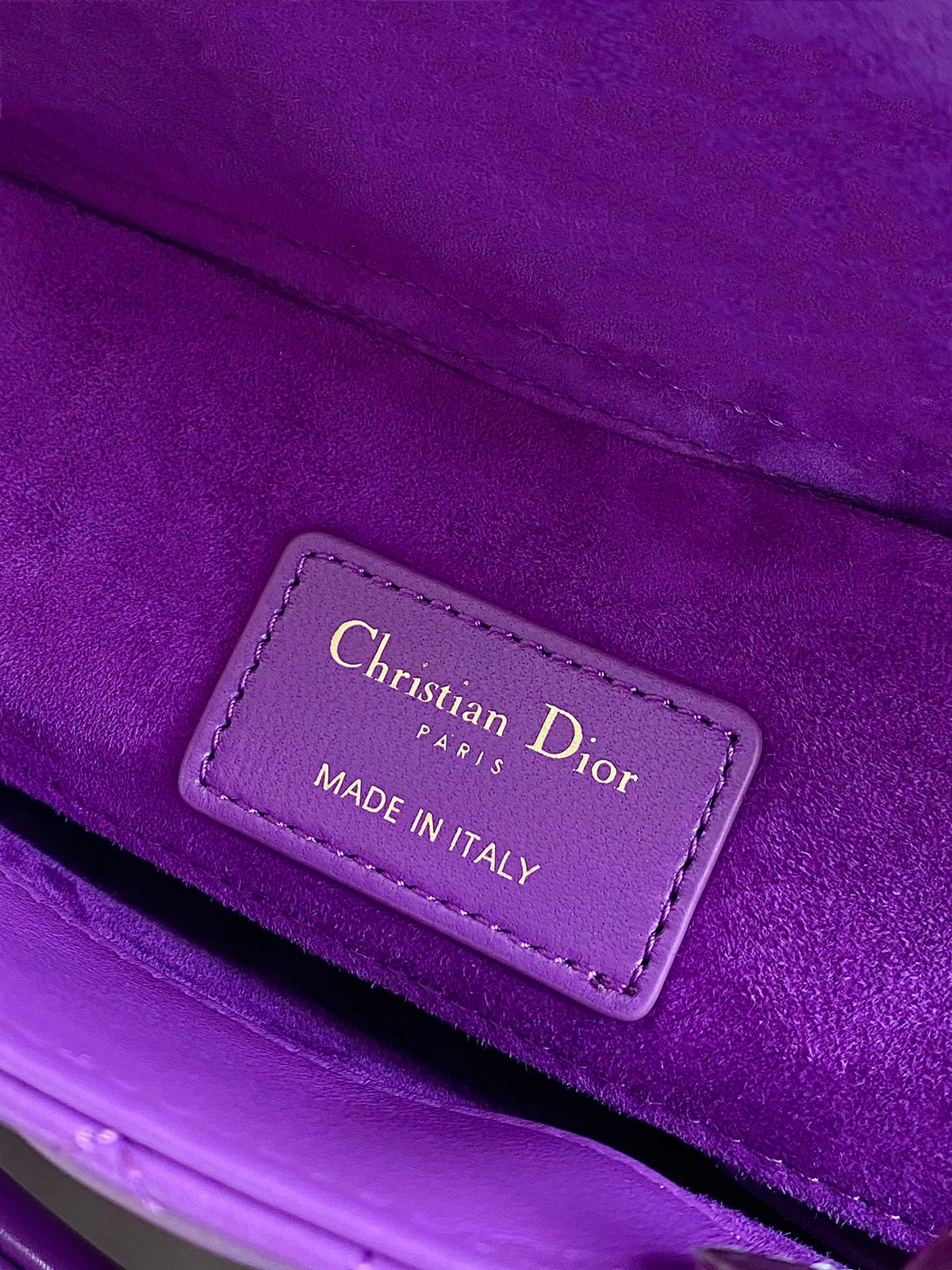 DIOR D-JOY BAG 22 IN VIOLET PURPLE LAMBSKIN