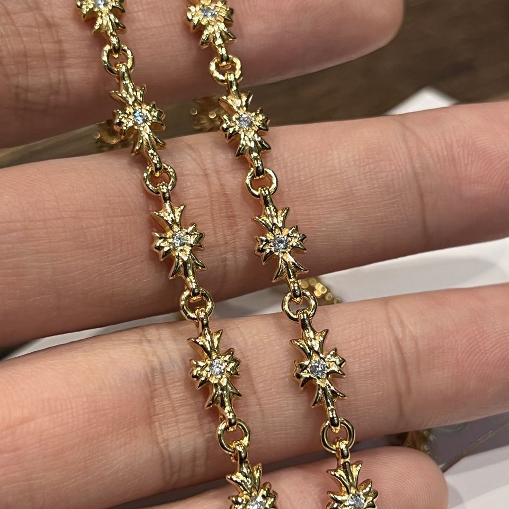 Chrome Hearts gold diamond sword pendant