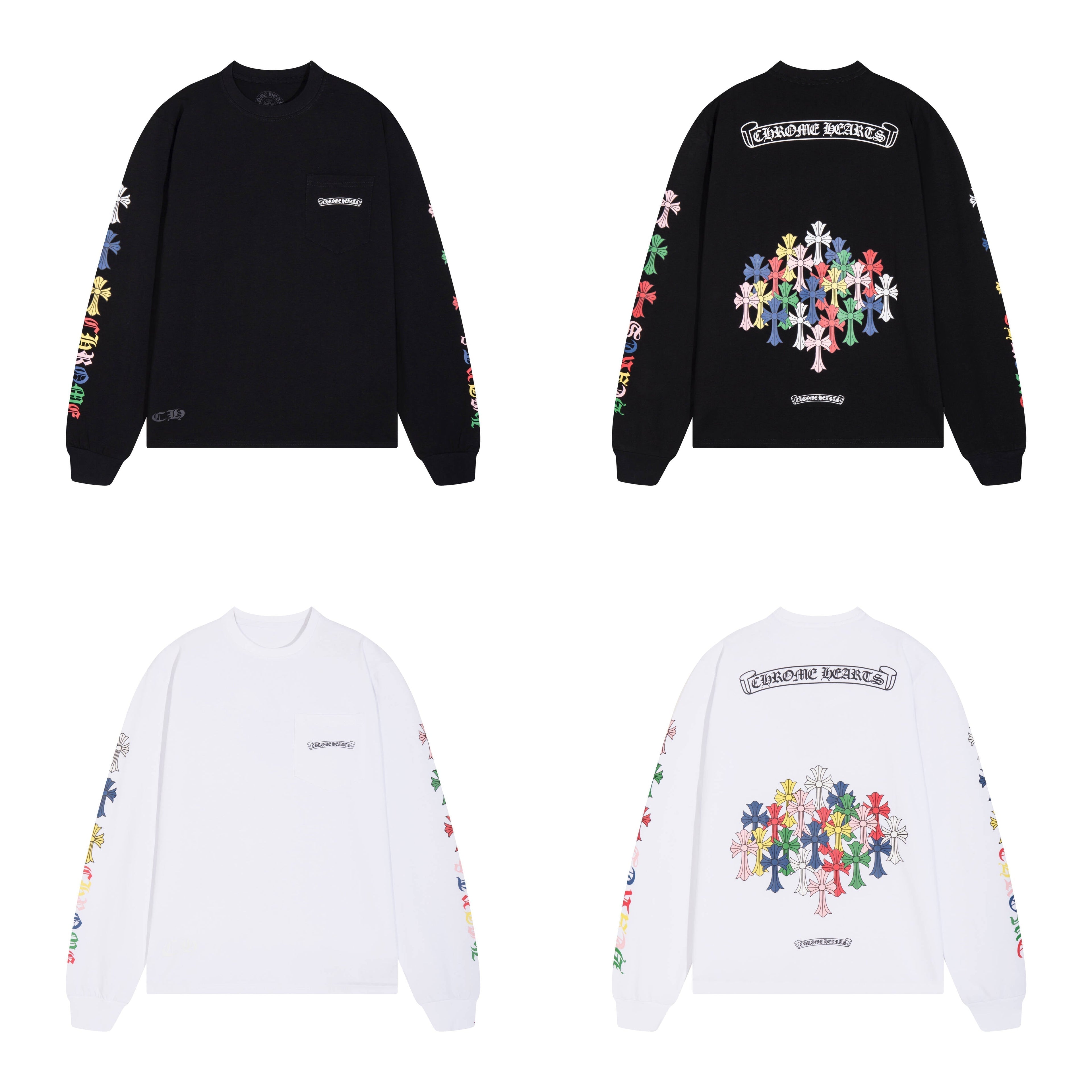 CHROME-HEARTS Men's Long-Sleeve T-shirt Sweatshirt K8015