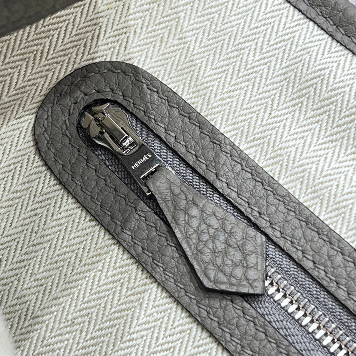 HERMES GARDEN PARTY 23CM IN GREY CALFSKIN