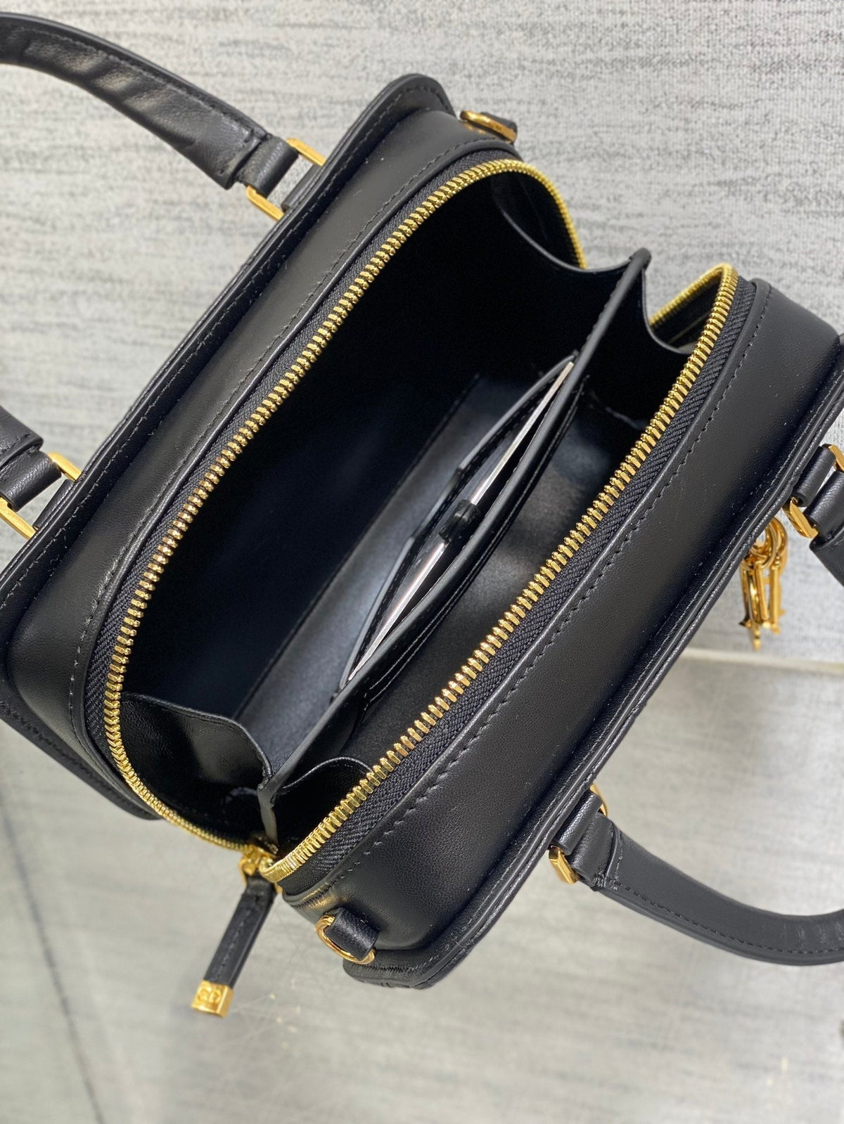 DIOR MINI GROOVE BAG 20 IN BLACK MACROCANNAGE LAMBSKIN 226487