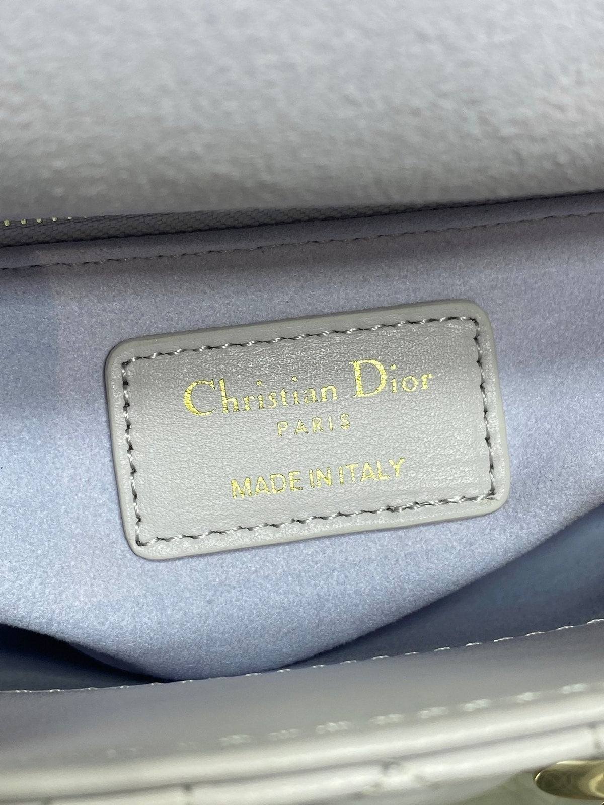 DIOR 25S MINI LADY  BAG 17 IN LILAC CANNAGE CALFSKIN GOLD HARDWARE