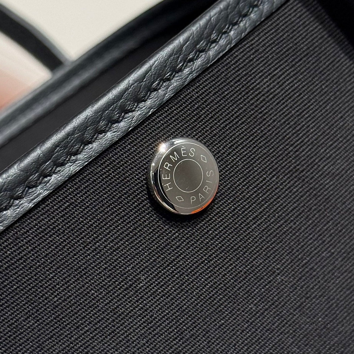 HERMES GARDEN PARTY 30CM IN BLACK TOILETS COTTON CANVAS AND CALFSKIN